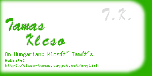 tamas klcso business card